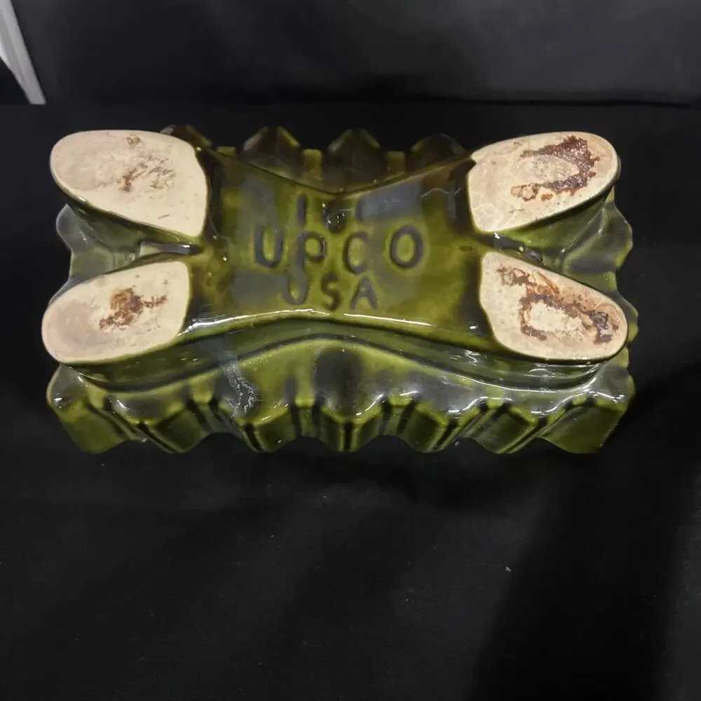 Vintage UPCO Avocado Green Planter #161 MCM Ungemach Pottery USA 8